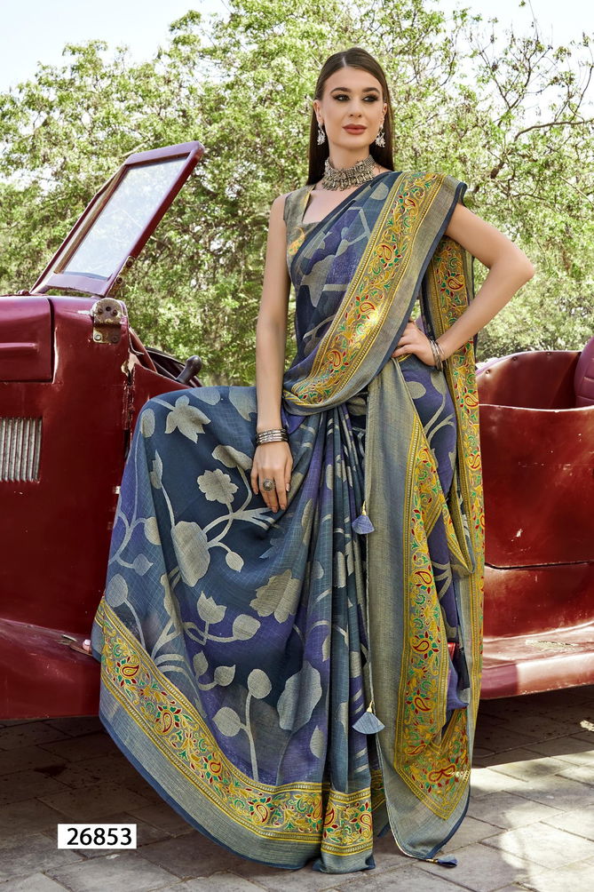 Harshika By Vallabhi Brasso Printed Sarees Wholesale Shop In Surat